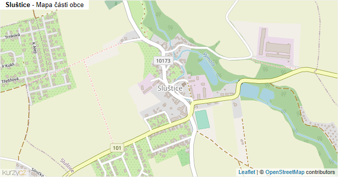 Sluštice - mapa části obce