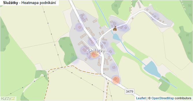 Služátky - mapa podnikání