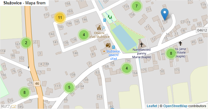 Služovice - mapa firem