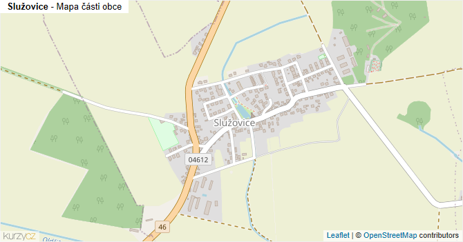 Služovice - mapa části obce