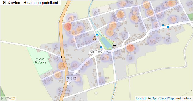 Služovice - mapa podnikání