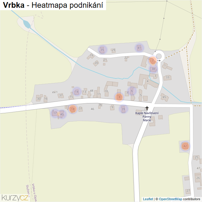 Mapa Vrbka - Firmy v části obce.
