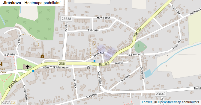 Jiráskova - mapa podnikání