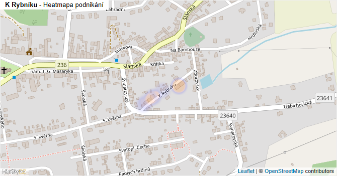 K Rybníku - mapa podnikání