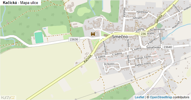 Kačická - mapa ulice