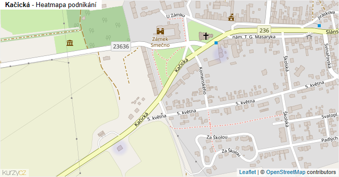Kačická - mapa podnikání