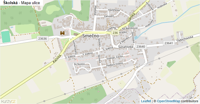 Školská - mapa ulice