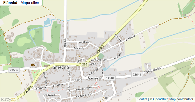 Slánská - mapa ulice
