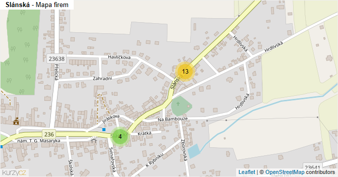 Slánská - mapa firem