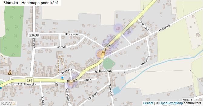 Slánská - mapa podnikání