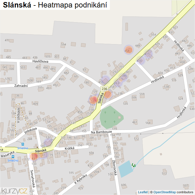 Mapa Slánská - Firmy v ulici.