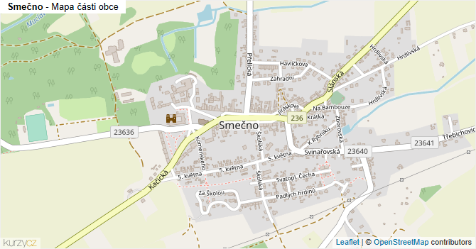 Smečno - mapa části obce