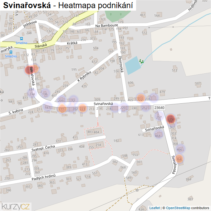 Mapa Svinařovská - Firmy v ulici.