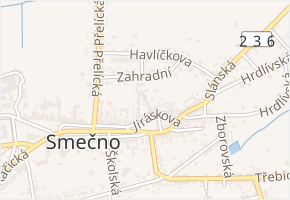 V Uličkách v obci Smečno - mapa ulice