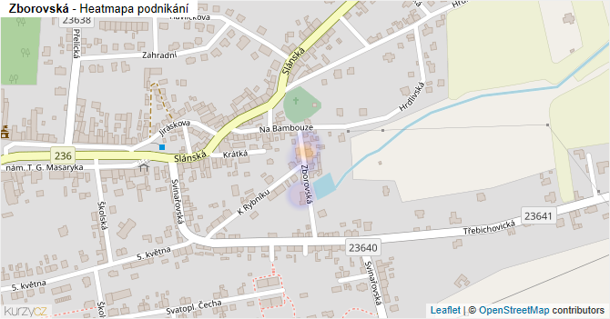 Zborovská - mapa podnikání