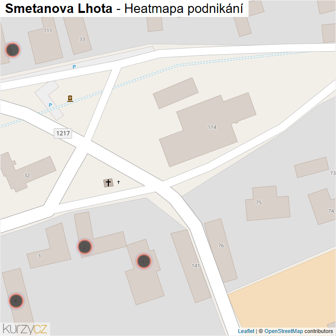 Mapa Smetanova Lhota - Firmy v obci.