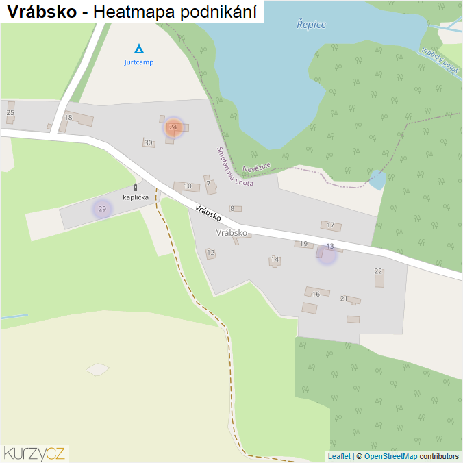 Mapa Vrábsko - Firmy v části obce.