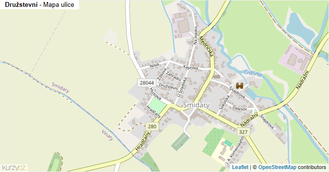 Družstevní - mapa ulice