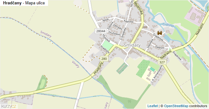 Hradčany - mapa ulice