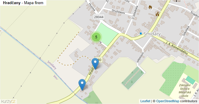 Hradčany - mapa firem