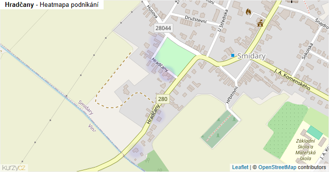 Hradčany - mapa podnikání