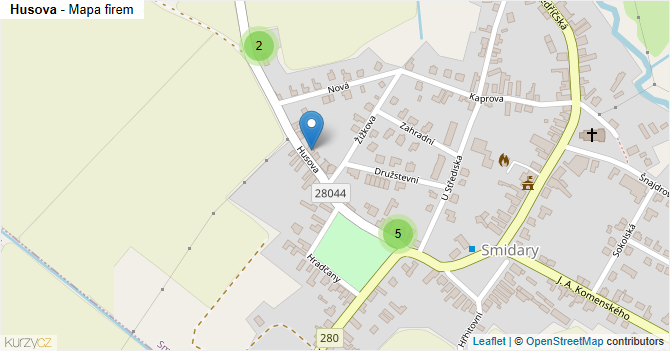 Husova - mapa firem