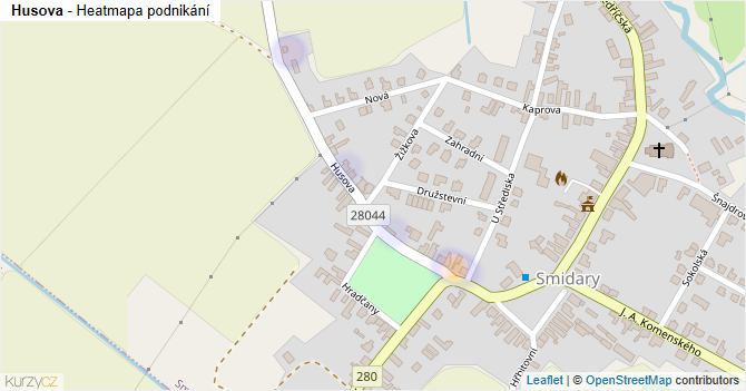 Husova - mapa podnikání
