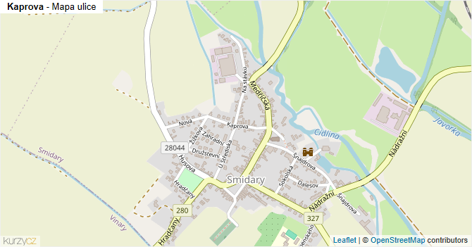 Kaprova - mapa ulice