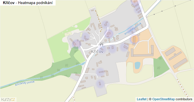 Křičov - mapa podnikání