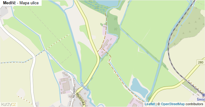Medříč - mapa ulice