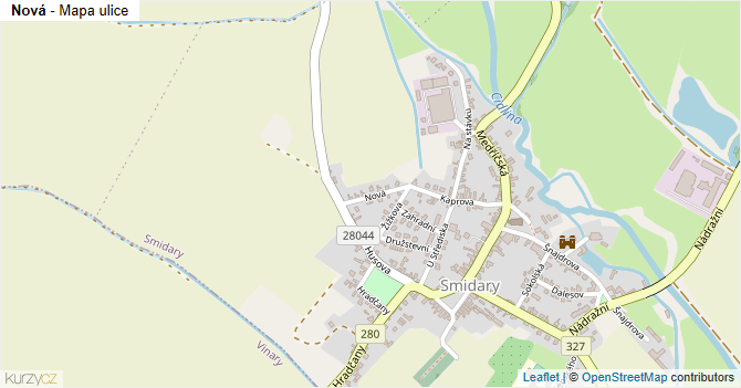 Nová - mapa ulice