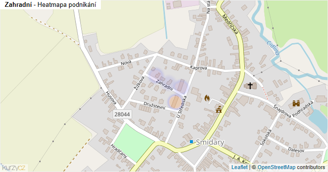 Zahradní - mapa podnikání