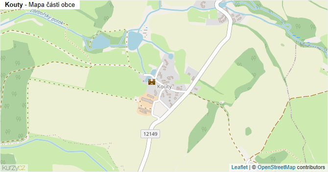 Kouty - mapa části obce