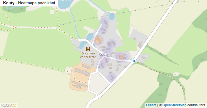 Kouty - mapa podnikání
