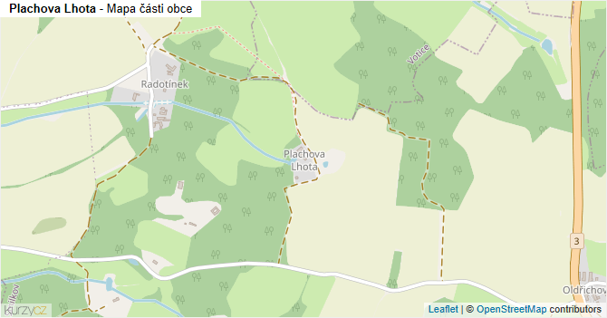 Plachova Lhota - mapa části obce