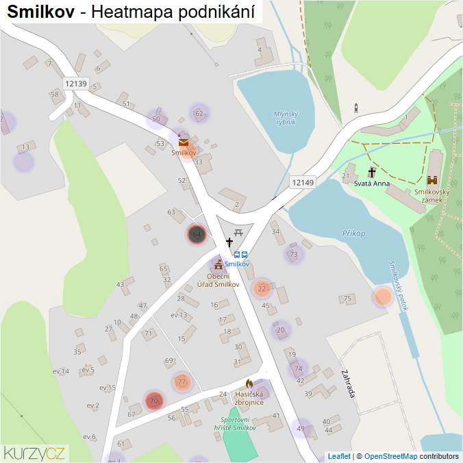 Mapa Smilkov - Firmy v části obce.