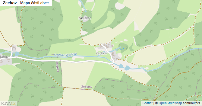 Zechov - mapa části obce