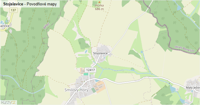 Stojslavice - záplavové mapy stoleté vody