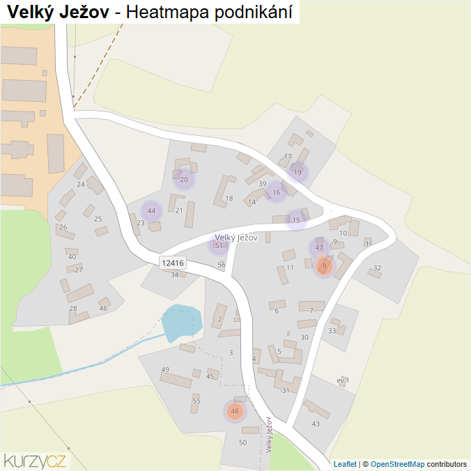 Mapa Velký Ježov - Firmy v části obce.