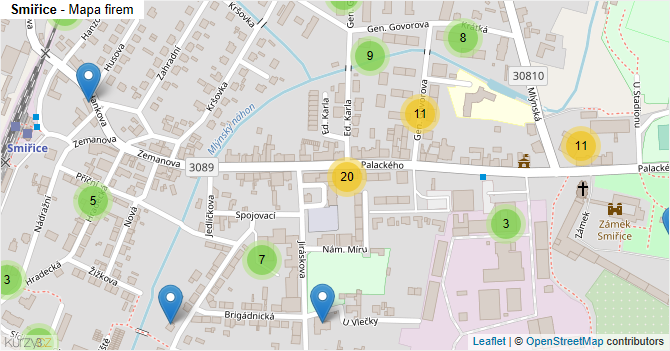Smiřice - mapa firem