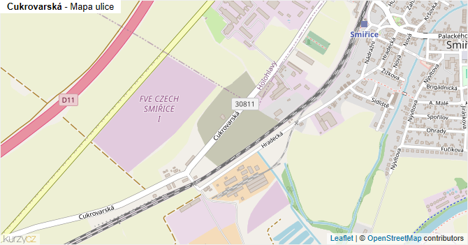Cukrovarská - mapa ulice