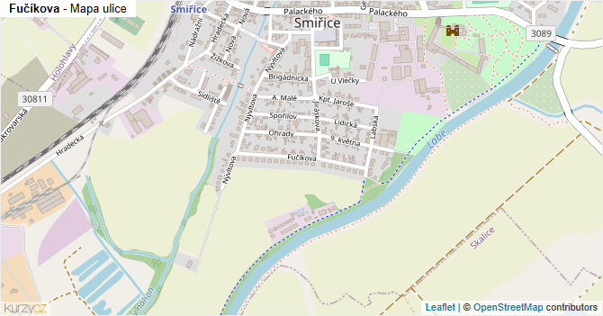Fučíkova - mapa ulice
