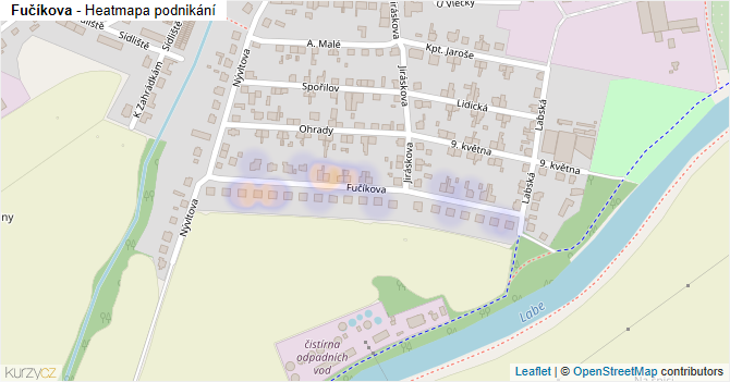 Fučíkova - mapa podnikání