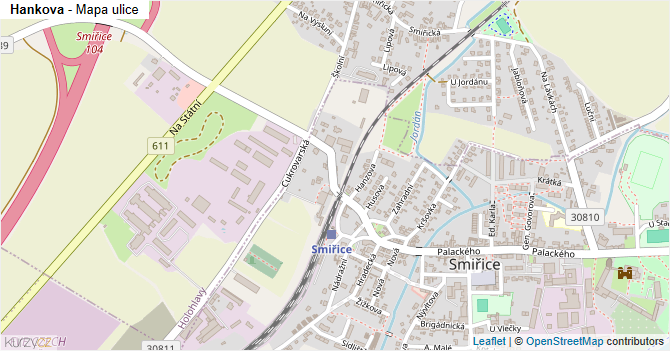 Hankova - mapa ulice