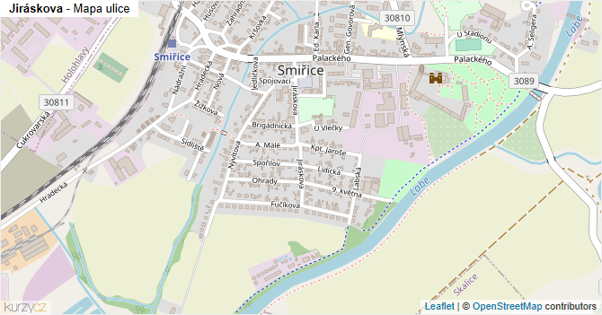Jiráskova - mapa ulice