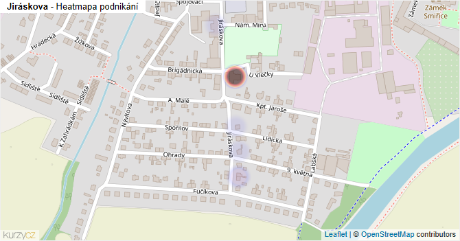 Jiráskova - mapa podnikání