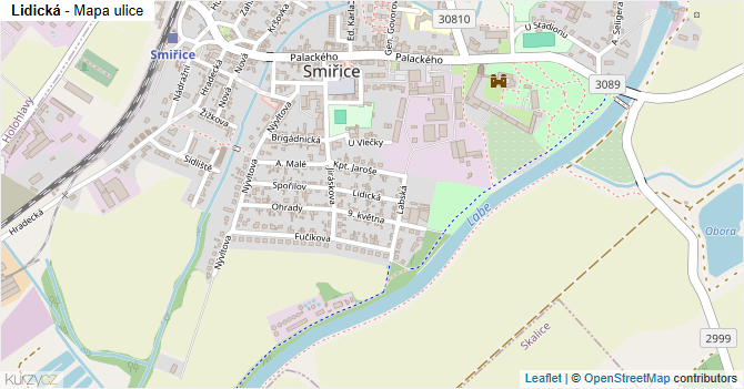 Lidická - mapa ulice