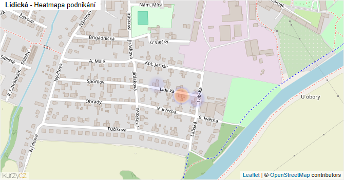 Lidická - mapa podnikání