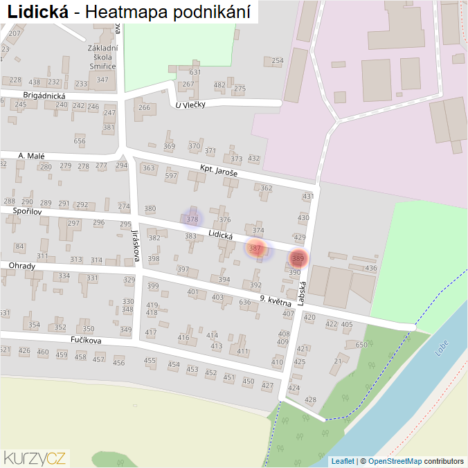 Mapa Lidická - Firmy v ulici.