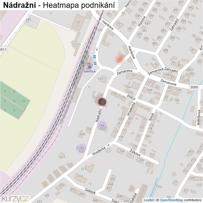 Mapa Nádražní - Firmy v ulici.